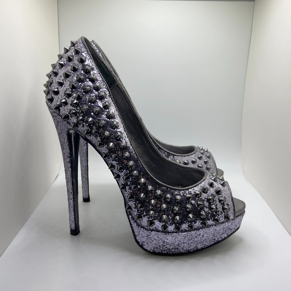Steve Madden Awwsome Glitter Spike Heels - Size 8